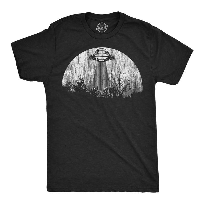Mens Moon UFO Funny T Shirts Alien Spaceship Graphic Tee For Men Mens Funny T Shirts Cool Tees Soft Stylish Casual...