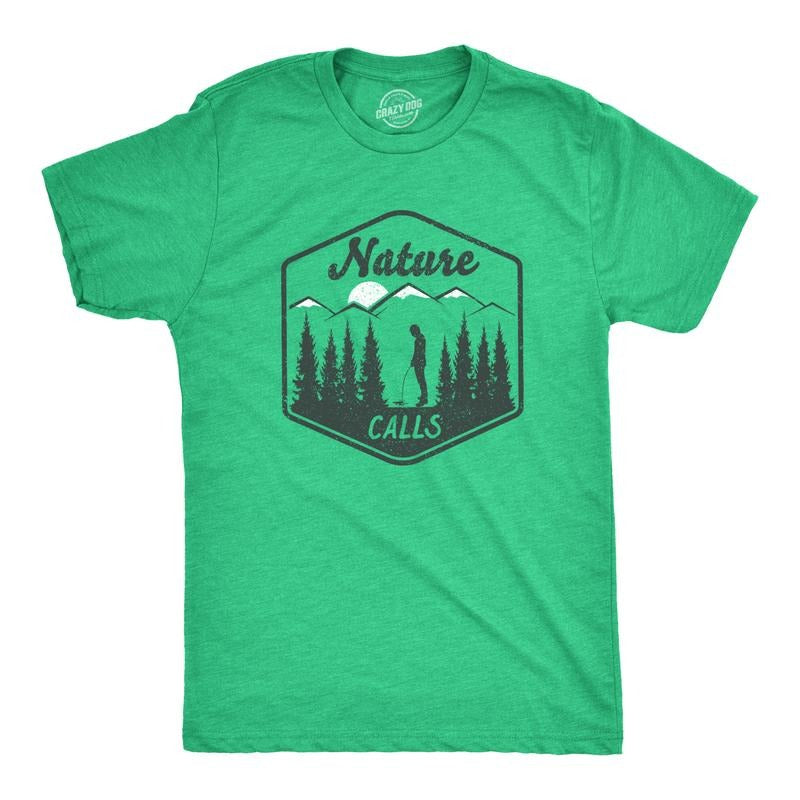 Mens Nature Calls T Shirt Funny Camping Tee Mens Funny T Shirts Cool Tees Soft Stylish Casual Menswear Funny Adult Humor...