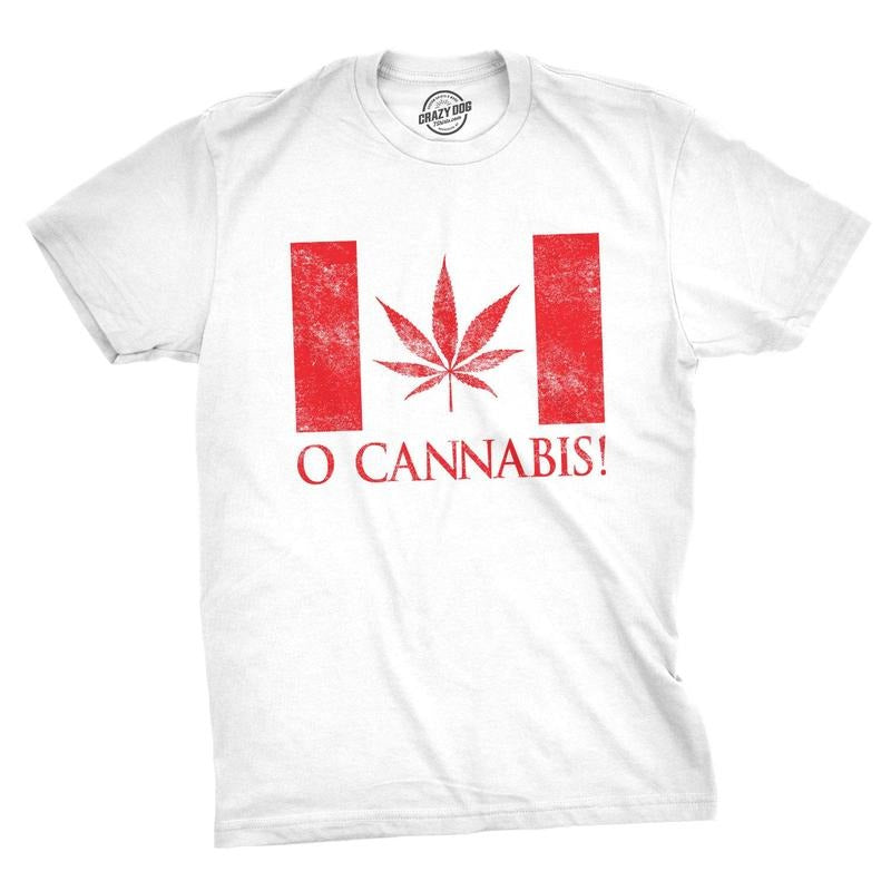 Mens O Cannabis Tshirt Funny Canada Marijuana Legalization Flag Tee Hoodie, Sweatshirt | TeeBloomCo.com