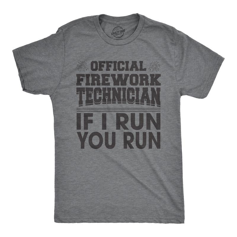 Mens Official Firework Technician T Shirt Funny Fourth Of July Tee For Guys Mens Funny T Shirts Cool Tees Soft Stylish...