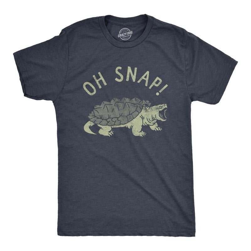 Mens Oh Snap T Shirt Funny Sarcastic Snapping Turtle Joke Tee for Guys Mens Funny T Shirts Cool Tees Soft Stylish Casual...
