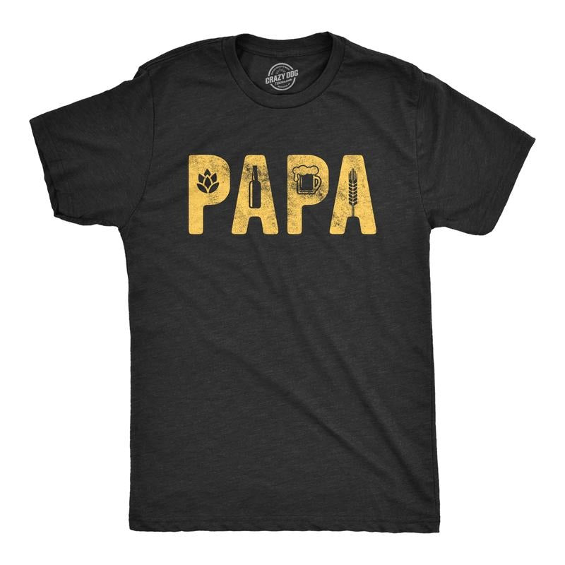 Mens Papa Beer T Shirt Funny Fathers Day Dad Beer Lover Graphic Tee Mens Funny T Shirts Cool Tees Soft Stylish Casual...