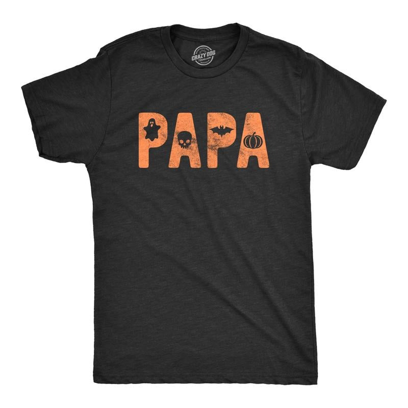 Mens Papa Halloween T Shirt Funny Trick Or Treat Costume Party Graphic Novelty Tee Mens Funny T Shirts Cool Tees Soft...