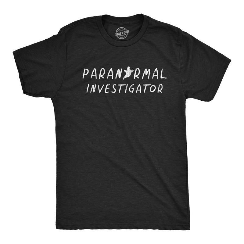 Mens Paranormal Investigator T Shirt Funny Halloween Ghost Finder Novelty Tee Mens Funny T Shirts Cool Tees Soft Stylish...