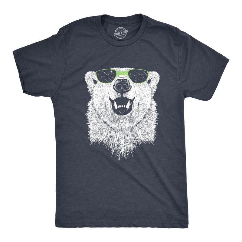 Mens Polar Bear Wearing Sunglasses T Shirt Funny Zoo Animal Graphic Tee Mens Funny T Shirts Cool Tees Soft Stylish Casual...