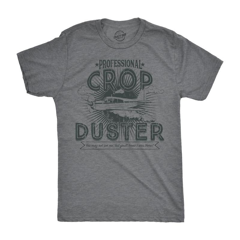 Mens Professional Crop Duster T shirt Funny Sarcastic Humor Farting Tee for Guys Mens Funny T Shirts Cool Tees Soft...