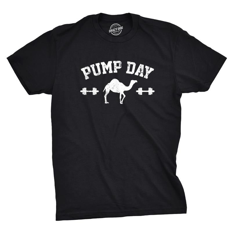 Mens Pump Day Funny Camel Hump Day Workout Fitness Gym Lifting T shirt Mens Funny T Shirts Cool Tees Soft Stylish Casual...