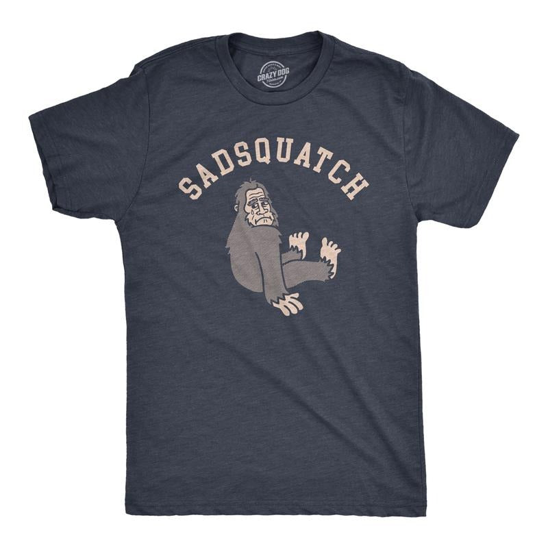 Mens Sadsquatch T Shirt Funny Depressed Crying Big Foot Joke Tee For Guys Mens Funny T Shirts Cool Tees Soft Stylish...