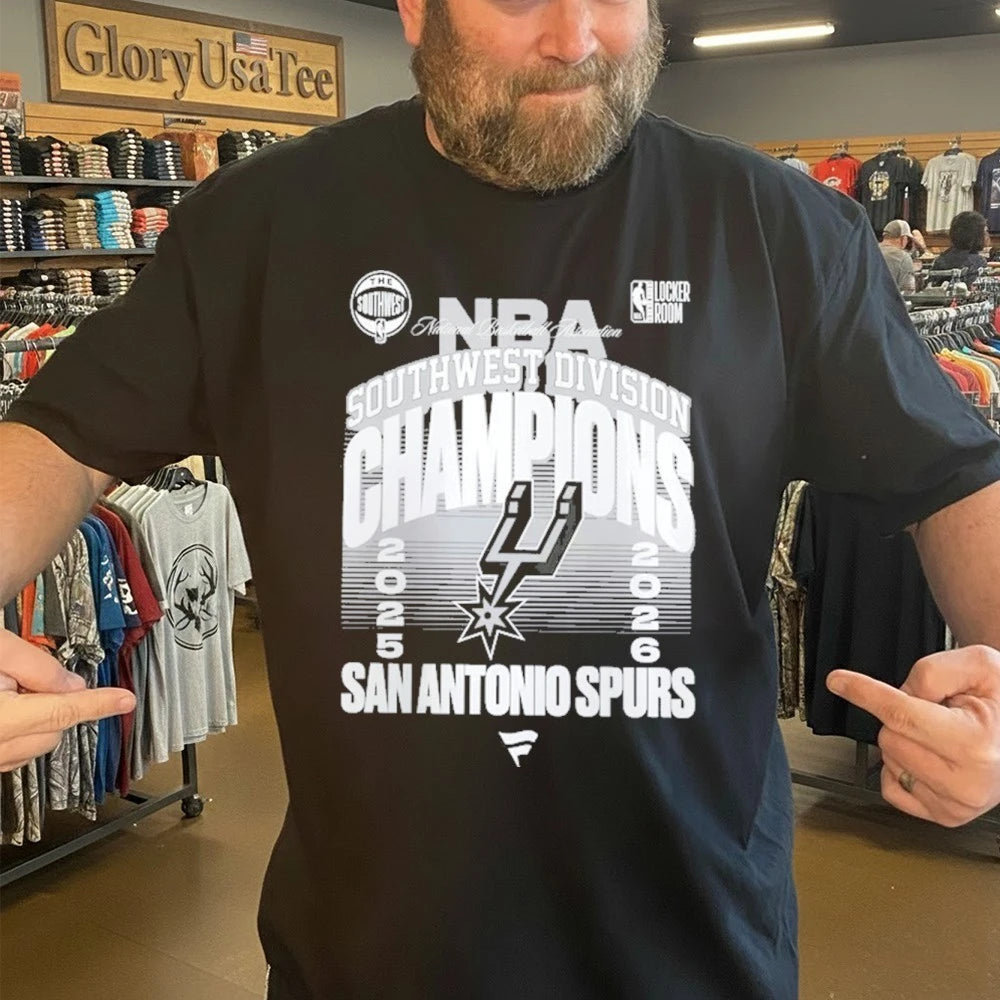 Men’s San Antonio Spurs Black 2026 Southwest Division Champions Locker Room T-Shirt