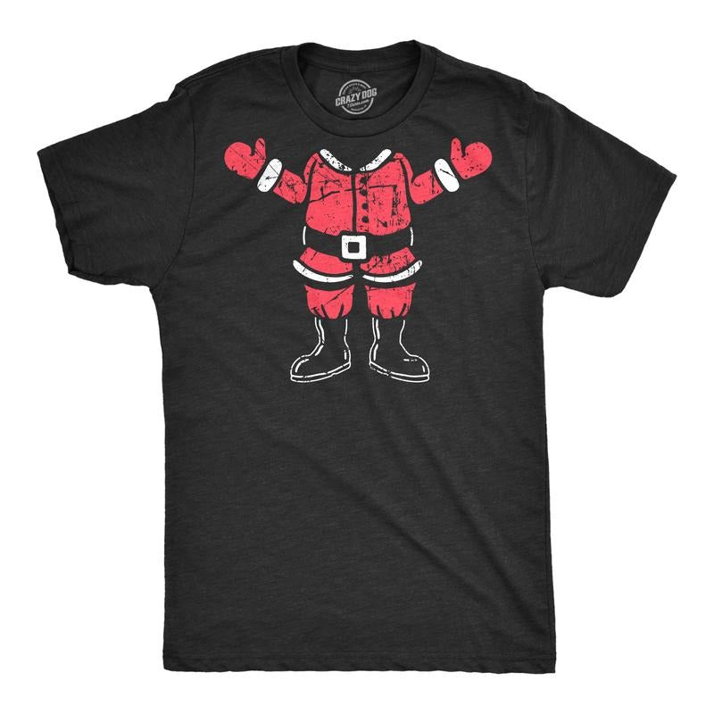 Mens Santa Body T Shirt Funny Christmas Party Saint Nicholas Suit Tee for Guys Mens Funny T Shirts Cool Tees Soft Stylish...