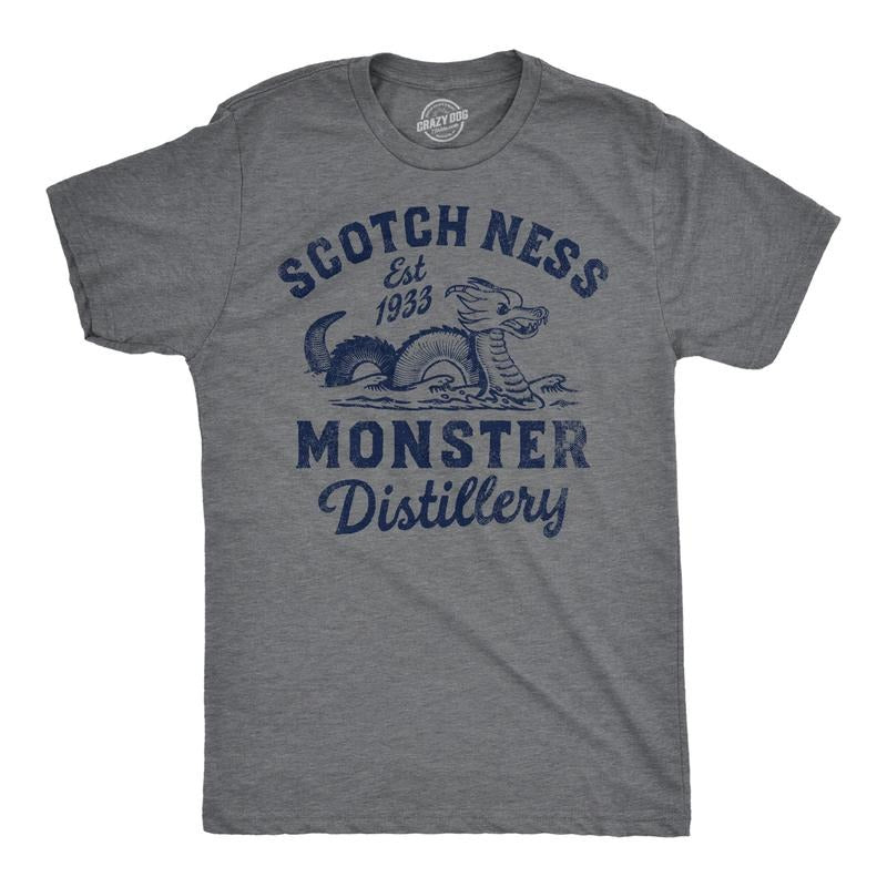 Mens Scotch Ness Monster Distillery Funny T Shirt Drinking Graphic Tee For Men Mens Funny T Shirts Cool Tees Soft Stylish...