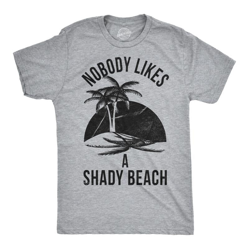 Mens Shady Beach Funny Shirts Vacation Funny Vintage Novelty Hilarious T shirt Mens Funny T Shirts Cool Tees Soft Stylish...