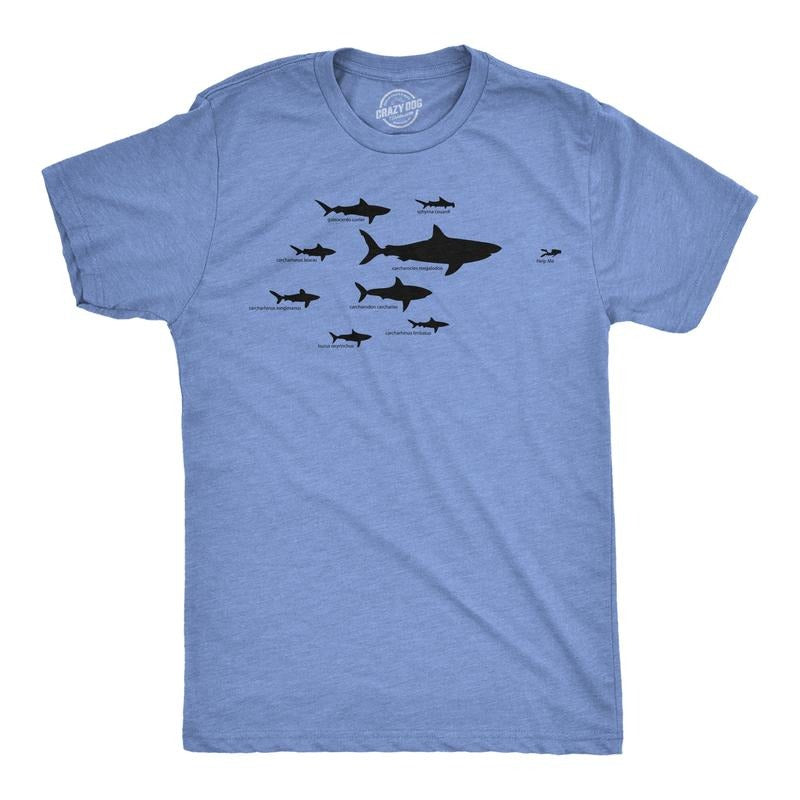 Mens Shark Hierarchy Chart T Shirt Funny Science Ocean Tee for Guys Mens Funny T Shirts Cool Tees Soft Stylish Casual...