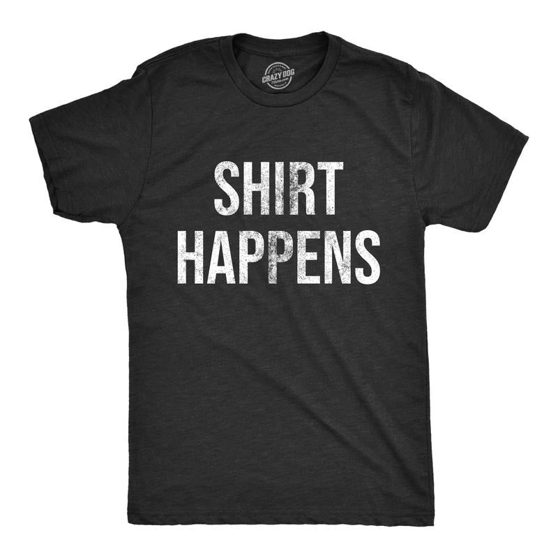 Mens Shirt Happens T Shirt Funny Curse Words Cussing Joke Tee For Guys Mens Funny T Shirts Cool Tees Soft Stylish Casual...