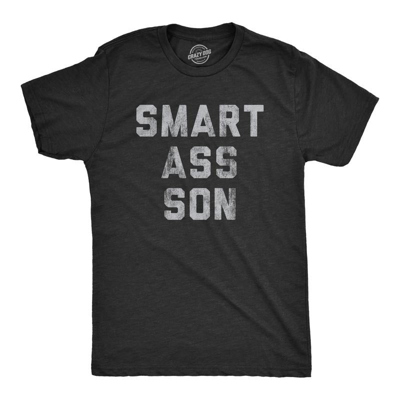 Mens Smart Ass Son T shirt Funny Family Kids Parents Sarcastic T-Shirt for Dad Mens Funny T Shirts Cool Tees Soft Stylish...
