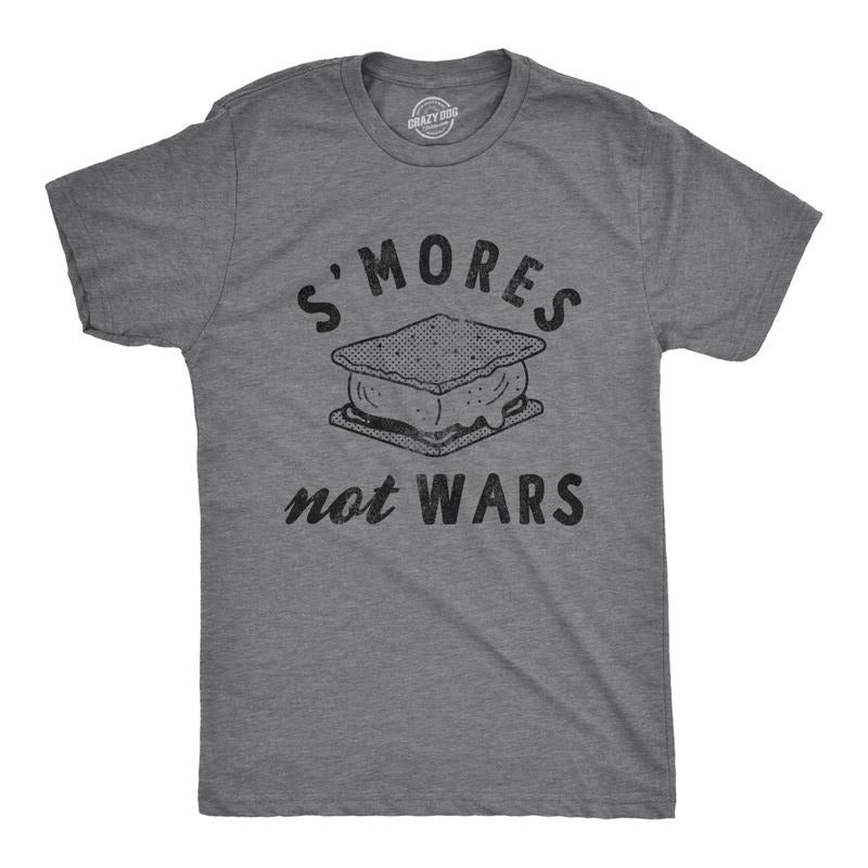 Mens Smores Not Wars T Shirt Funny Sarcastic Smore Camp Fire Camping Graphic Tee Hoodie, Sweatshirt | TeeBloomCo.com