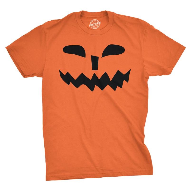 Mens Spikey Teeth Pumpkin Face Funny Fall Halloween Spooky T shirt Mens Funny T Shirts Cool Tees Soft Stylish Casual...