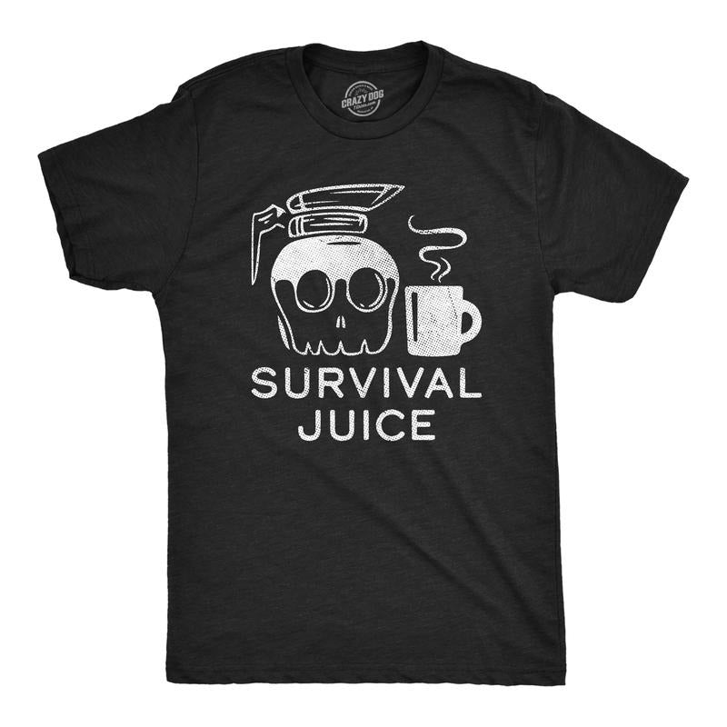 Mens Survival Juice T Shirt Funny Caffiene Coffee Addicts Tee For Guys Mens Funny T Shirts Cool Tees Soft Stylish Casual...