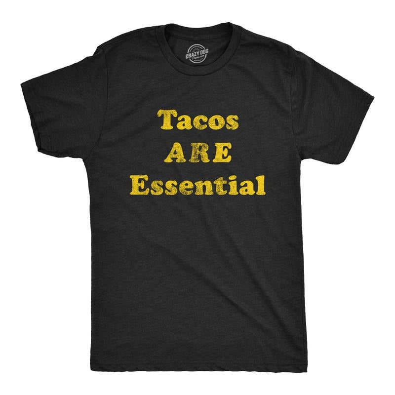 Mens Tacos Are Essential T Shirt Funny Taco Tuesday Novelty Tee Mens Funny T Shirts Cool Tees Soft Stylish Casual...