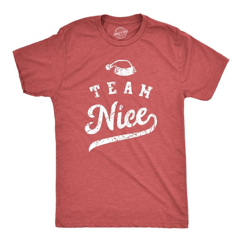 Mens Team Nice T Shirt Funny Xmas Party Santas List Tee For Guys Mens Funny T Shirts Cool Tees Soft Stylish Casual...