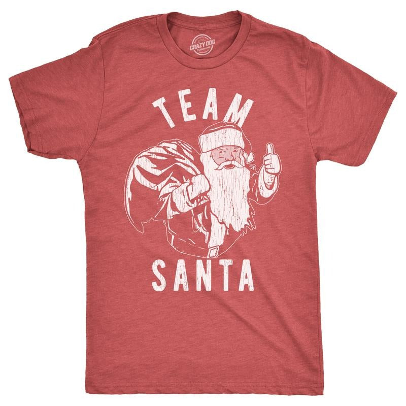 Mens Team Santa T Shirt Funny Xmas Party St Nicholas Lovers Joke Tee for Guys Mens Funny T Shirts Cool Tees Soft Stylish...