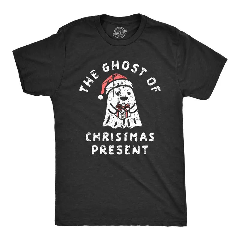 Mens The Ghost Of Christmas Present T Shirt Funny Xmas Spirit Gift Joke Tee For Guys Mens Funny T Shirts Cool Tees Soft...