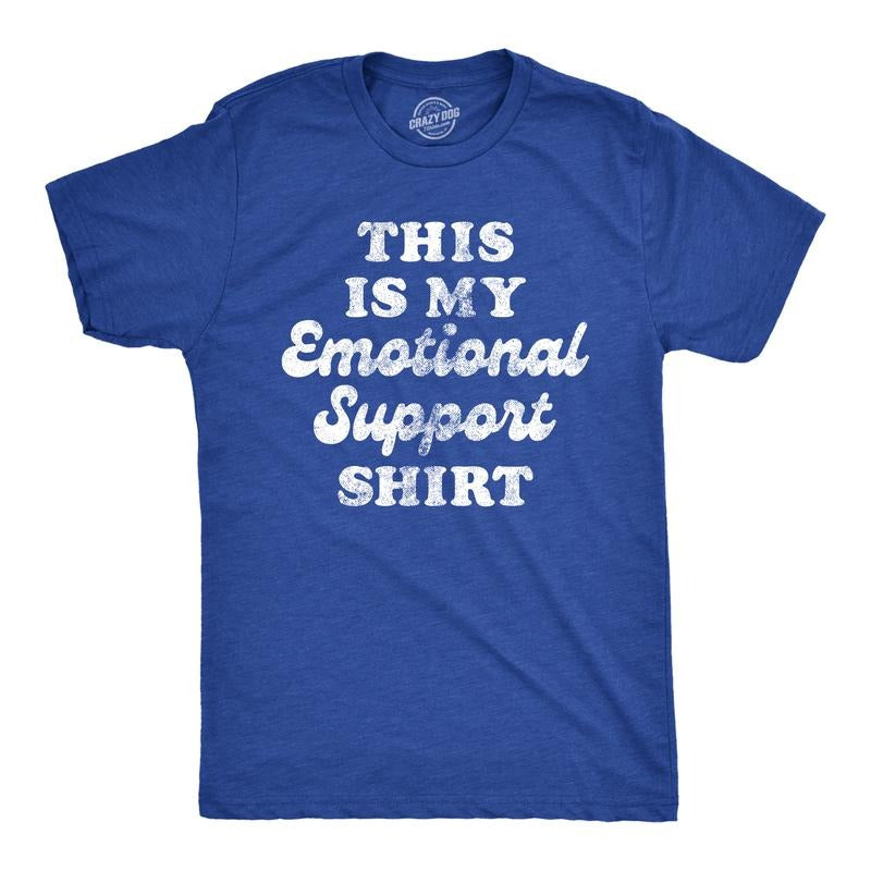 Mens This Is My Emotional Support Shirt Tee Funny Sarcastic Joke T Shirt For Guys Mens Funny T Shirts Cool Tees Soft...