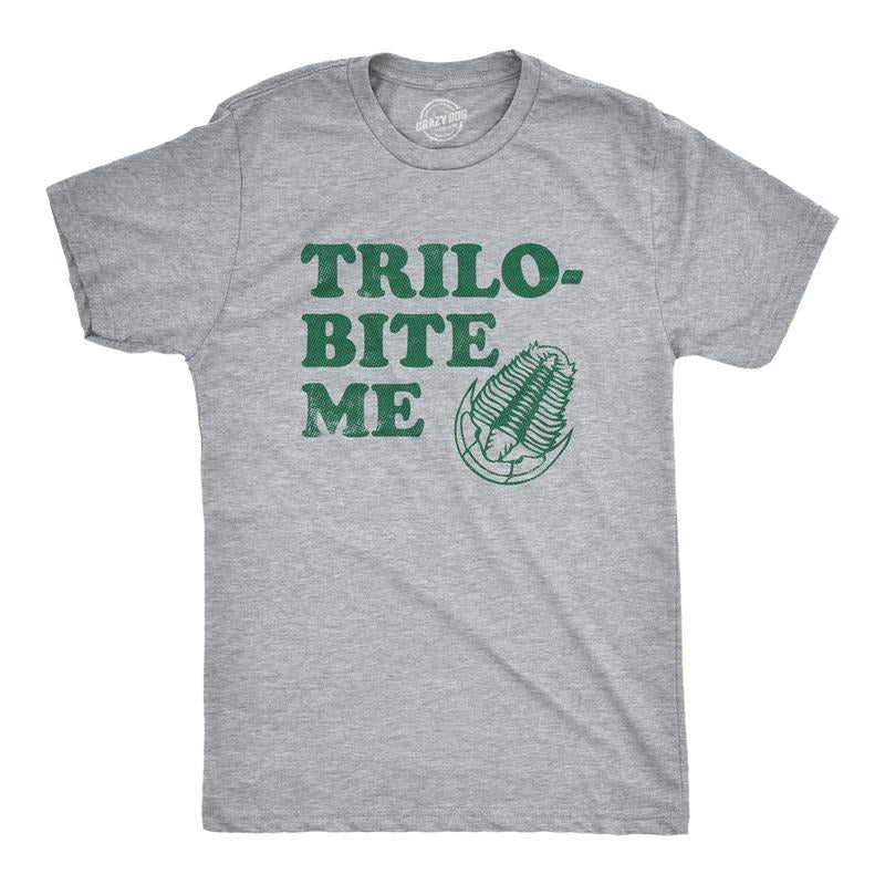 Mens Trilo Bite Me T Shirt Funny Rude Ancient Extinct Arthropod Joke Tee For Guys Mens Funny T Shirts Cool Tees Soft...