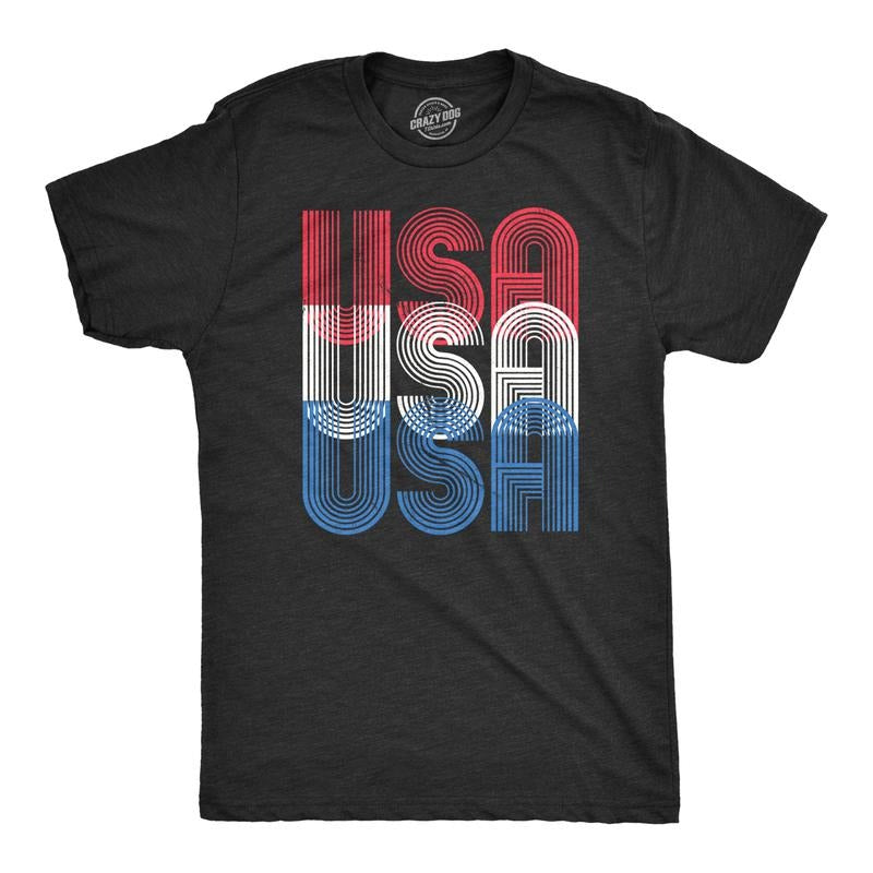 Mens USA USA USA Funny T shirts Red White Blue Retro Designs Cool Graphic T shirt Mens Funny T Shirts Cool Tees Soft...