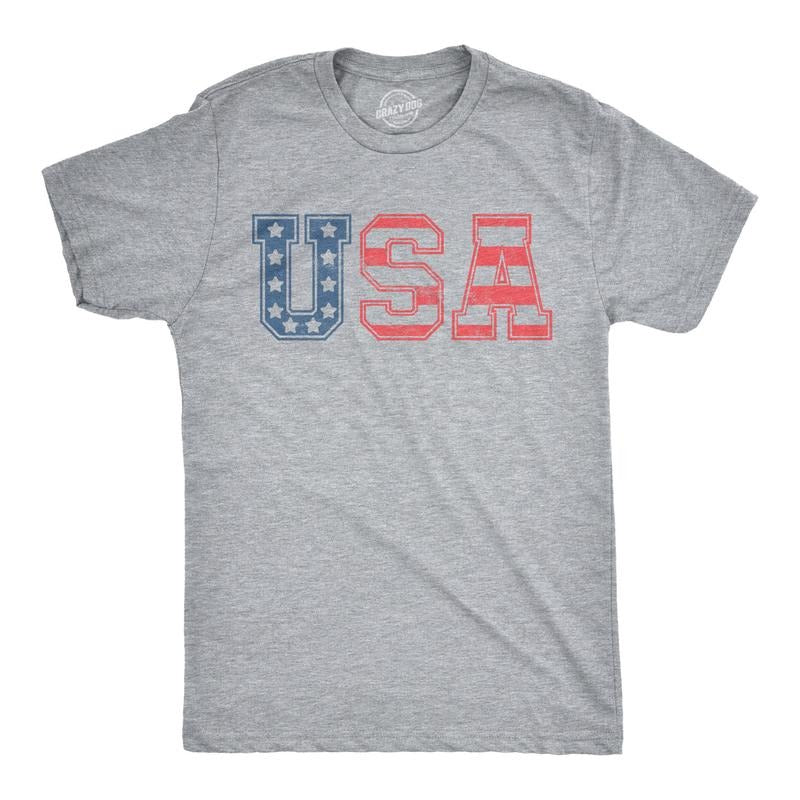 Mens USA Vintage T Shirt 4th Of July Indepence Day T Shirt Patriotic America Mens Funny T Shirts Cool Tees Soft Stylish...