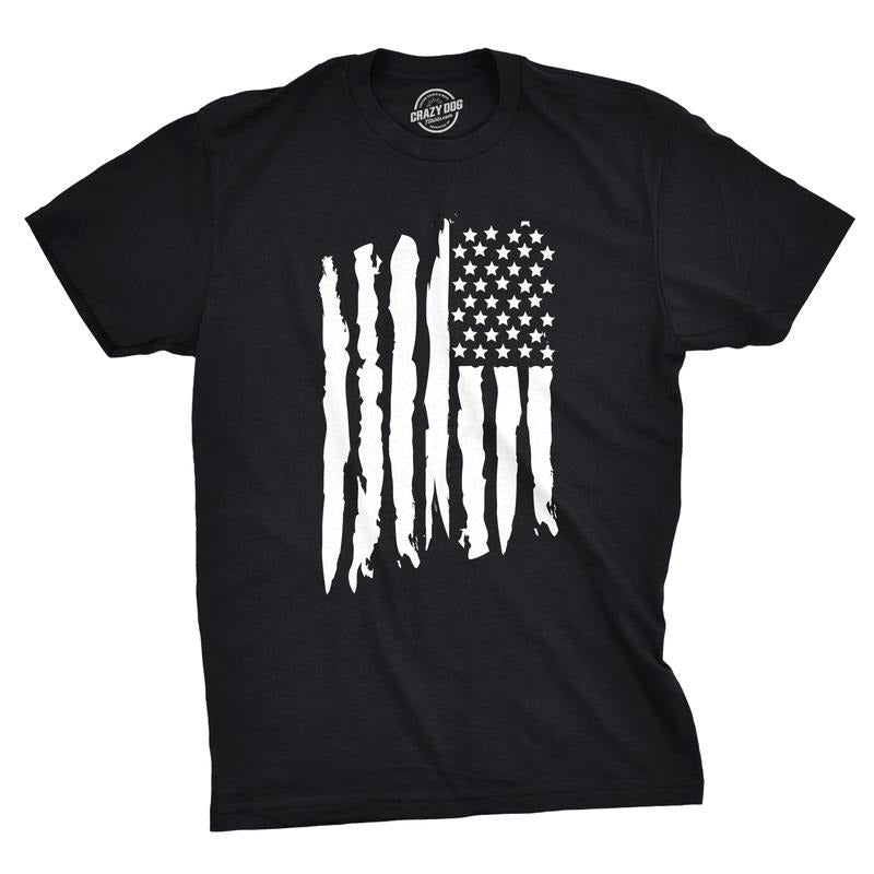 Mens Vertical Grunge Flag Funny T shirts USA Tees American Novelty Vintage T shirt Mens Funny T Shirts Cool Tees Soft...