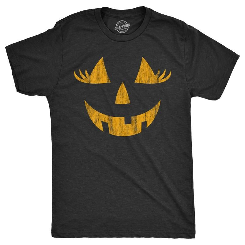 Mens Wacky Wendy Pumpkin T Shirt Funny Halloween Jack O Lantern Crazy Smile Tee For Guys Mens Funny T Shirts Cool Tees...