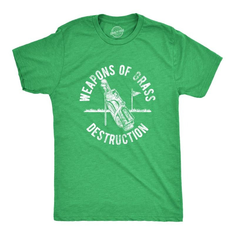 Mens Weapons Of Grass Destruction T Shirt Funny Golf Clubs Sarcastic Tee Mens Funny T Shirts Cool Tees Soft Stylish...