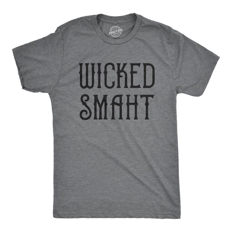 Mens Wicked Smaht T Shirt Funny Boston Accent Smart Hilarious Tee Mens Funny T Shirts Cool Tees Soft Stylish Casual...