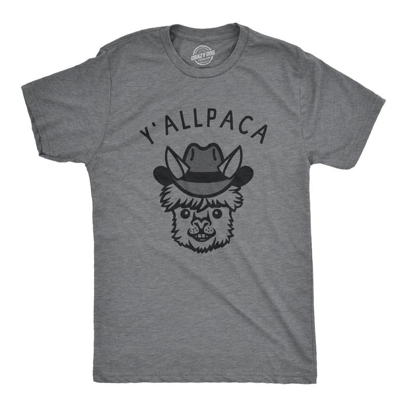 Mens Yallpaca T Shirt Funny Sarcastic Alpaca Joke Graphic Novelty Tee For Guys Mens Funny T Shirts Cool Tees Soft Stylish...