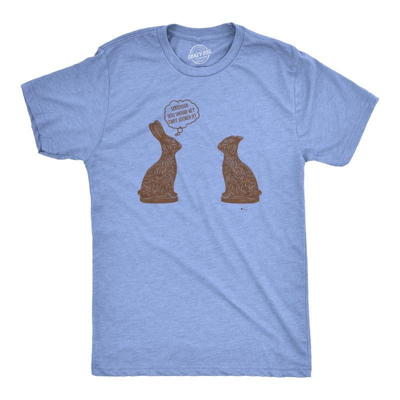 Mens You Should Get That Looked At Easter T Shirt Funny Chocolate Bunny Tee Mens Funny T Shirts Cool Tees Soft Stylish...