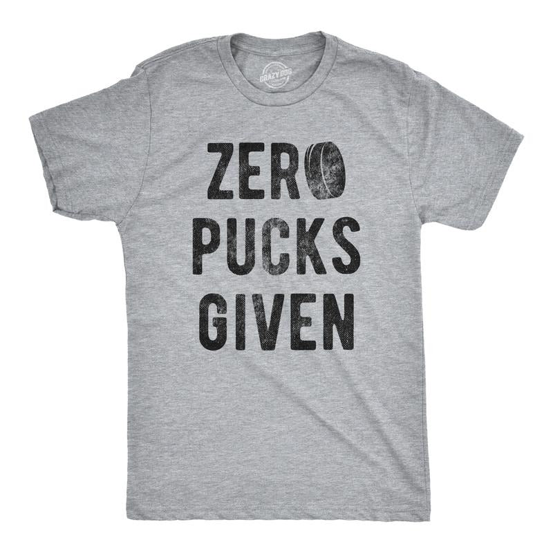 Mens Zero Pucks Given T shirt Funny Hockey Gift Canada Sarcastic Novelty Shirt Mens Funny T Shirts Cool Tees Soft Stylish...