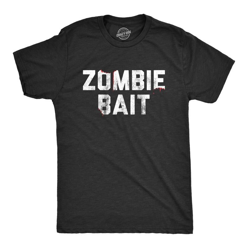 Mens Zombie Bait T shirt Funny Undead Gas Mask Apocalypse Graphic Novelty Tee Mens Funny T Shirts Cool Tees Soft Stylish...