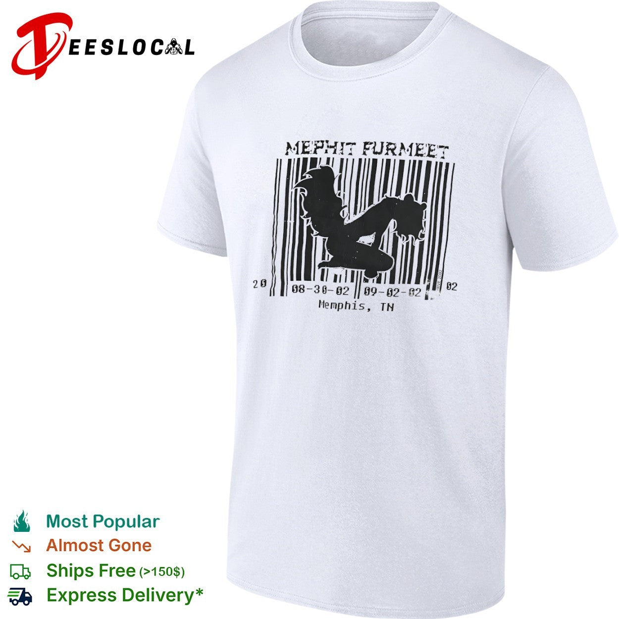 Mephit Furmeet 08 30 02 09 02 02 Memphis TN skunk silhouette barcode event shirt