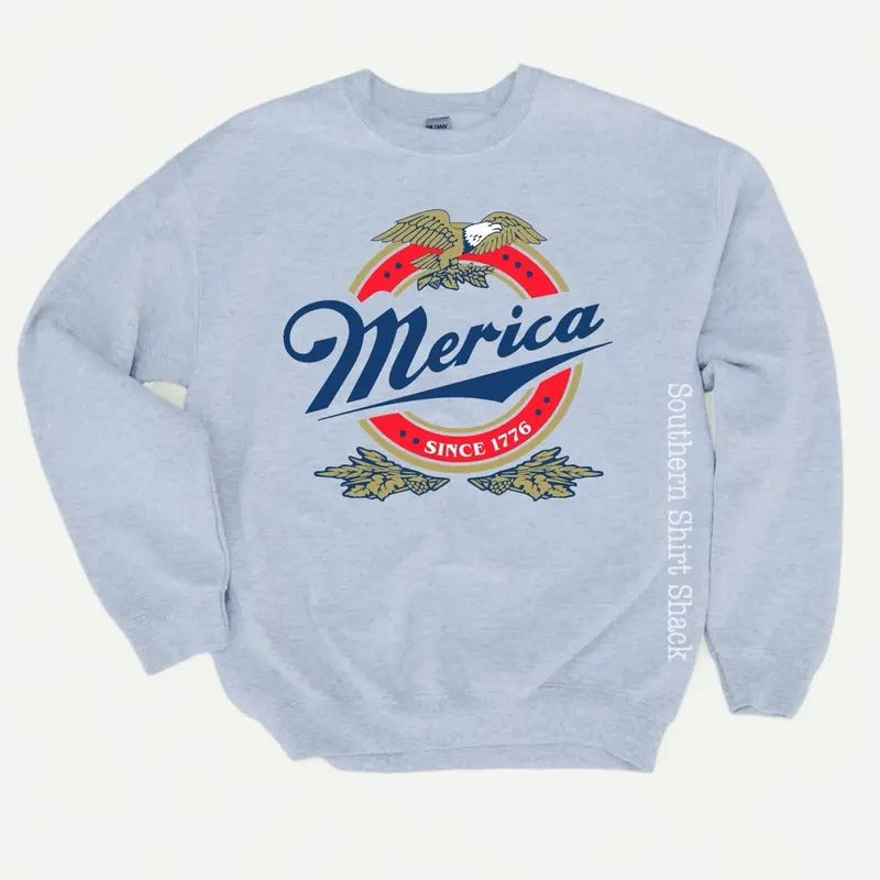 Merica Beer Sweatshirt T-Shirts, Hoodie | TeeBloomCo.com