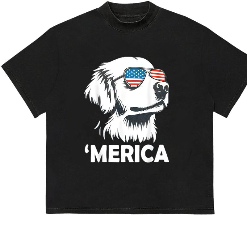 Merica Golden Retriever T-Shirt Comfy T-Shirt for Nature Lovers Soft Cotton Hoodie, Sweatshirt | TeeBloomCo.com