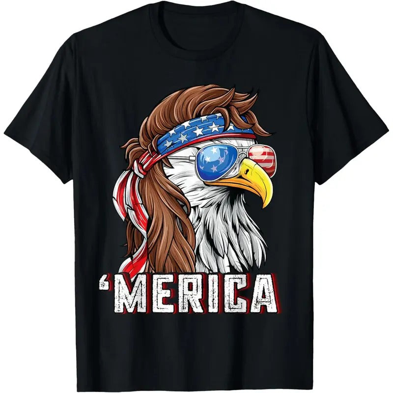 Merica USA American Flag Patriotic 4th of July Bald Eagle T-Shirt made in usa Hoodie, Sweatshirt | TeeBloomCo.com