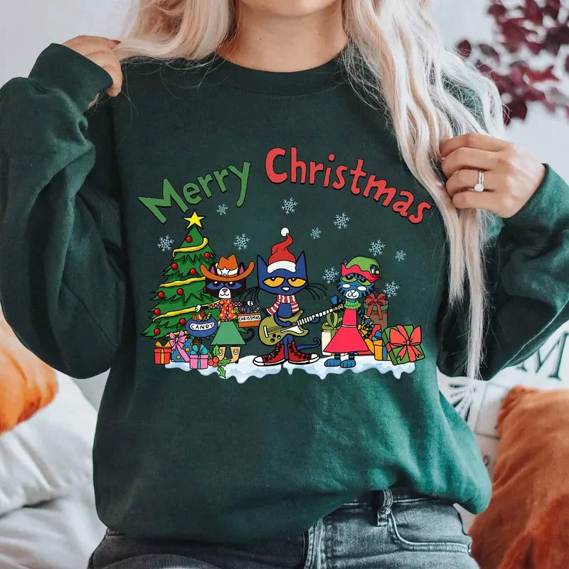 Merry Christmas Pete The Cat Shirt Pete The Cat Shirt Meowy Christmas Pete The Cat Tee Happy Christmas Shirt Cat Lover...