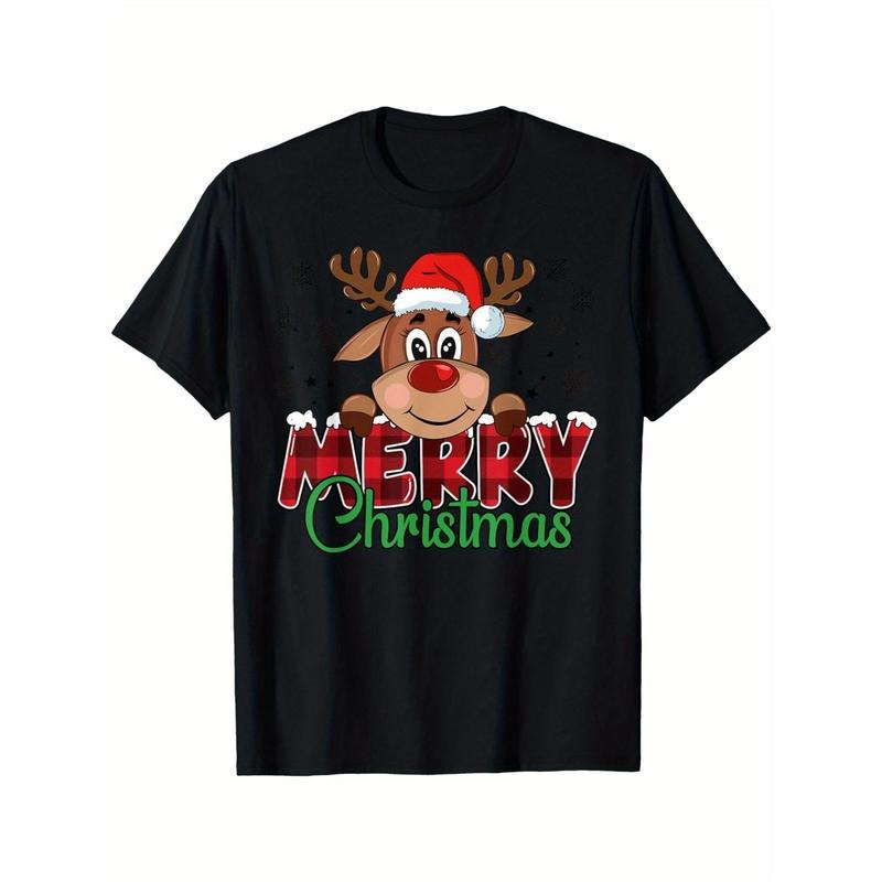 Merry Christmas Reindeer Men's Family Matching Reindeer T-Shirt made in usa Hoodie, Sweatshirt | TeeBloomCo.com