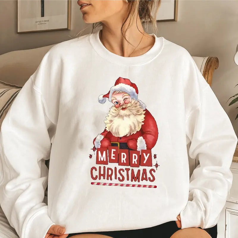 Merry Christmas Santa Shirt, Santa Christmas Sweatshirt, Funny Santa Shirt, Xmas Holiday, Santa Claus, Xmas Spirit,...