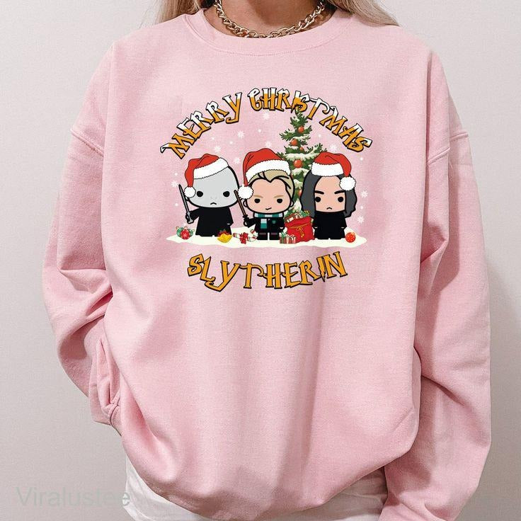 Merry Christmas Slytherin Sweatshirt T-Shirts, Hoodie | TeeBloomCo.com