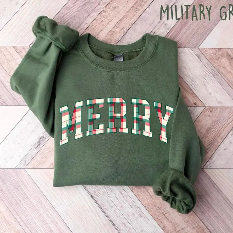Merry Christmas Sweatshirt, Christmas Shirt, Retro Christmas Sweatshirt, Cute Winter Hoodie, Christmas Shirt for Women,...