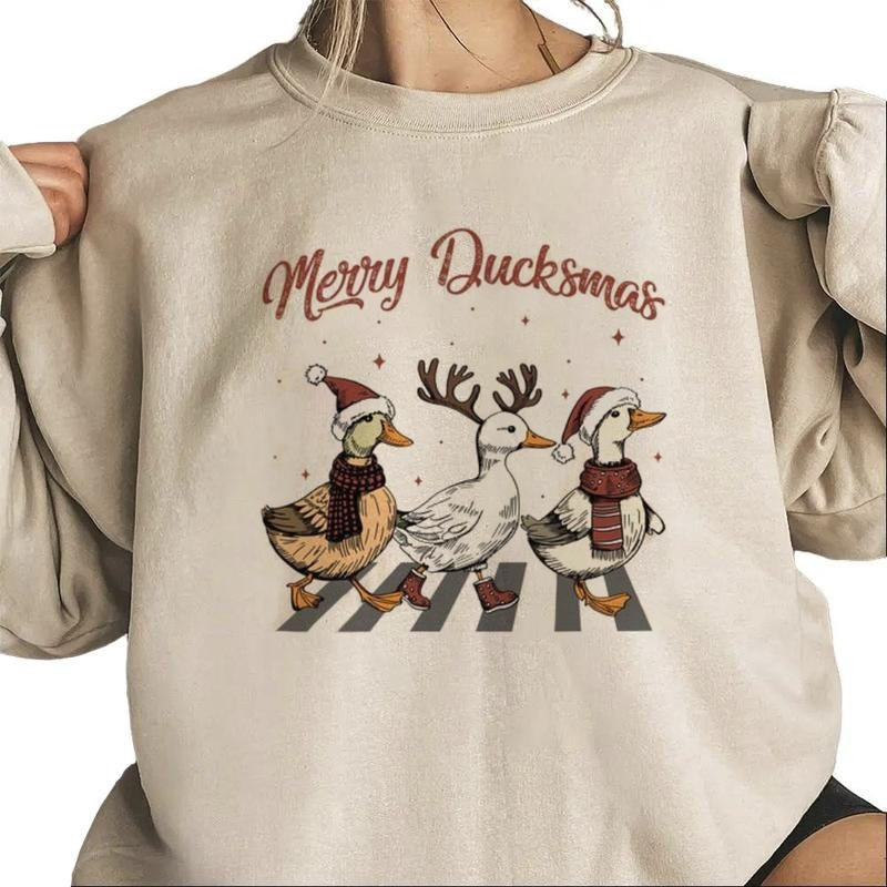 Merry Ducks Christmas Shirt, Ducksmas Sweatshirt, Funny Ducks Xmas Sweater,Duck Lover Outfit,Merry Animal Holiday...