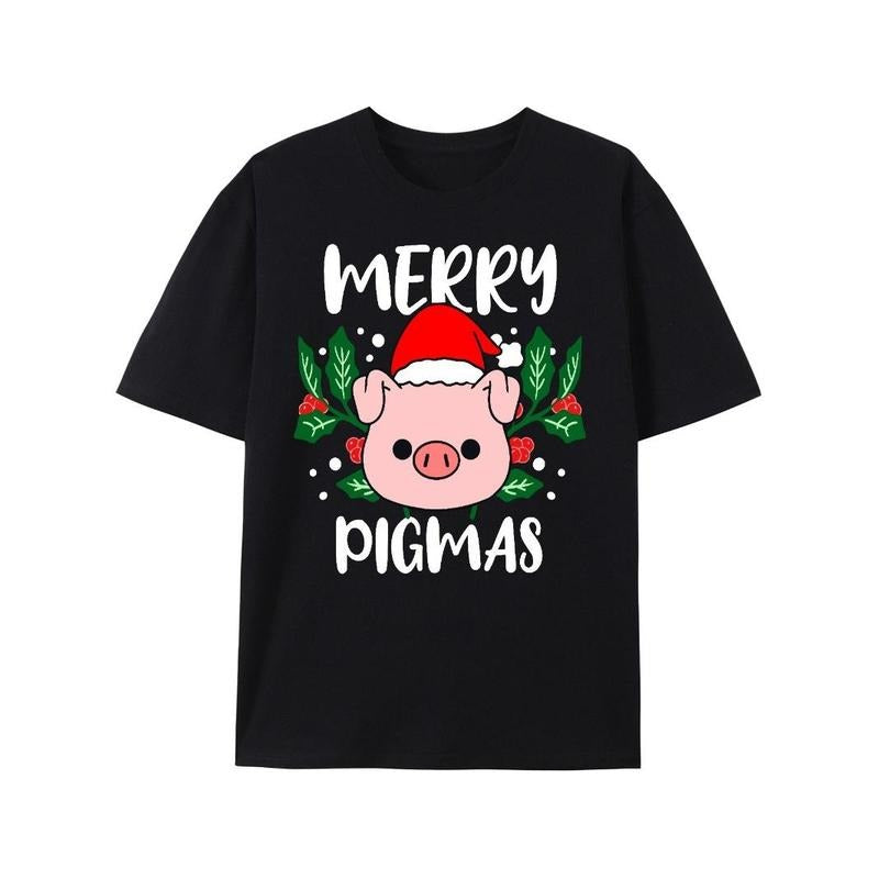 Merry Pigmas Christmas Pig T-Shirt Made in USA Hoodie, Sweatshirt | TeeBloomCo.com