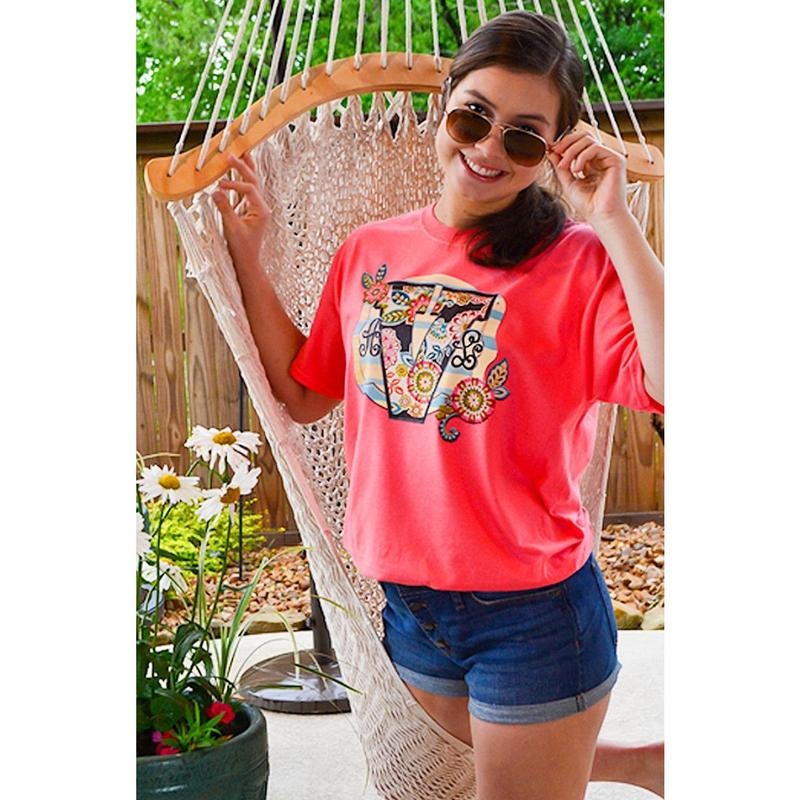 Metallic Floral Marquee Monogram T-Shirt Hoodie, Sweatshirt | TeeBloomCo.com